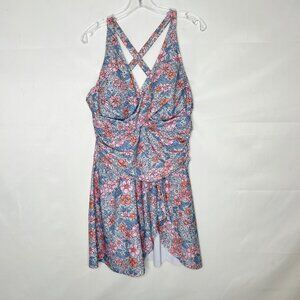 Blooming Jelly Woman’s Swimsuit XXL Plus size One Piece Swim Dress Tummy Control